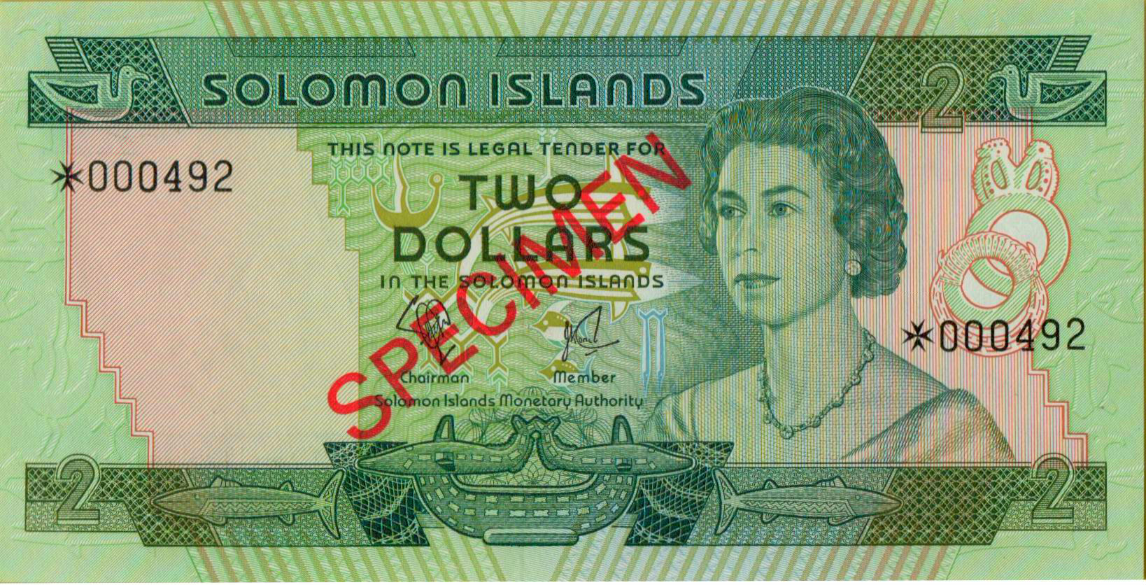 Solomon Islands 2 1977 UNC P-5/s [Specimen]